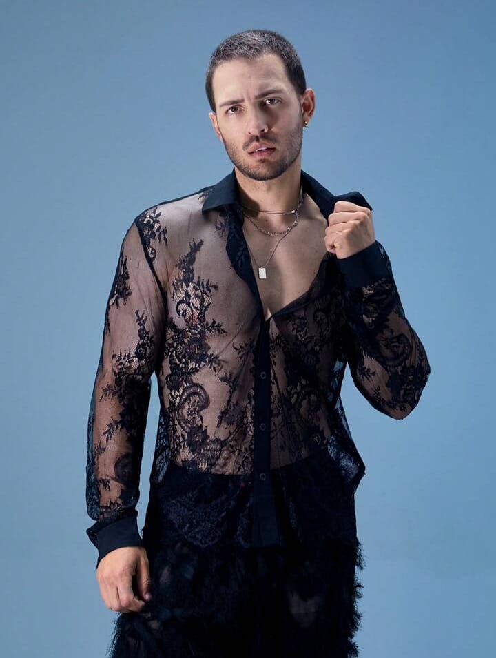 UPTOWN FUNKY LACE FLORAL COLLAR SHIRT